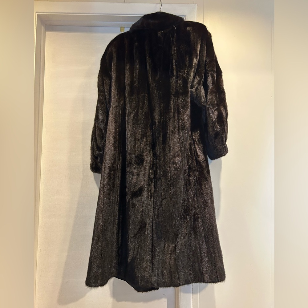 Dark Brown Mink Fur Coat - Picture 3 of 4